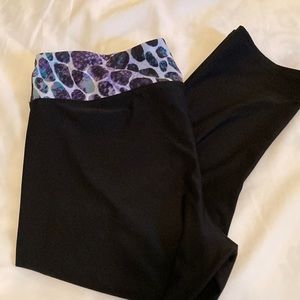 Leopard waist capri length yoga pants